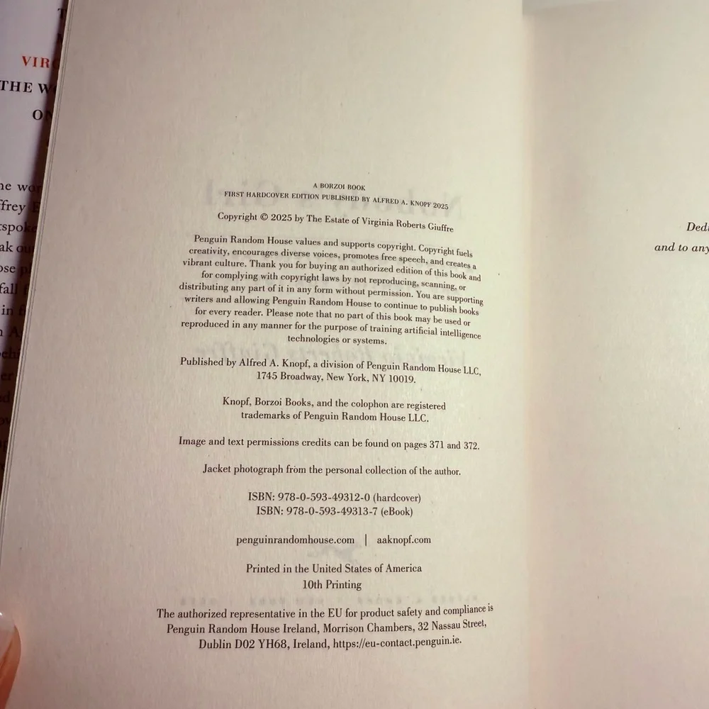 Nobody’s Girl by Virginia Roberts Giuffre - Hardcover Book - Picture 6 of 6